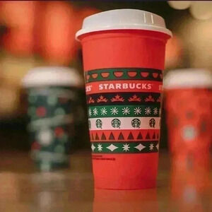 Starbucks holiday Edition collectible Reusable cup 2013 New In Bag Gift Retro
